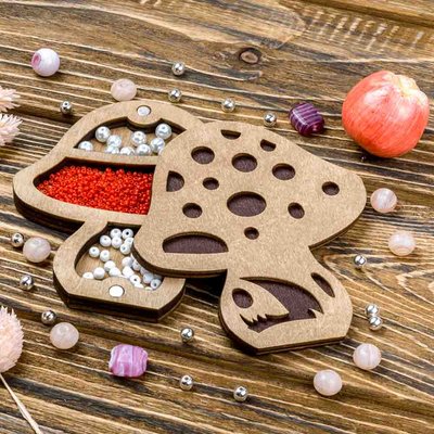 Bead organizer with wooden cover FLZB-103