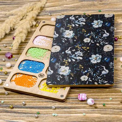 Bead organizer with wooden cover FLZB-217
